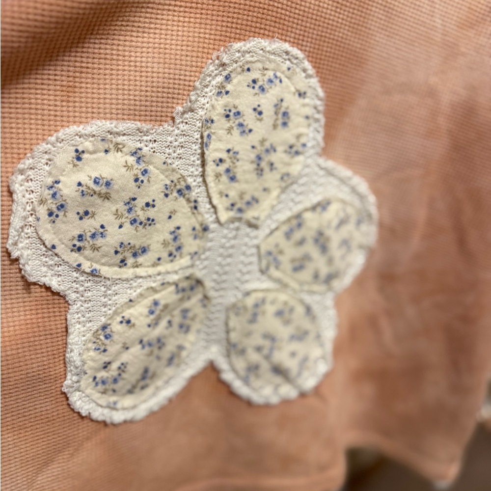 POL Peach and Cream Patchwork Hoodie - Picture 4 of 9